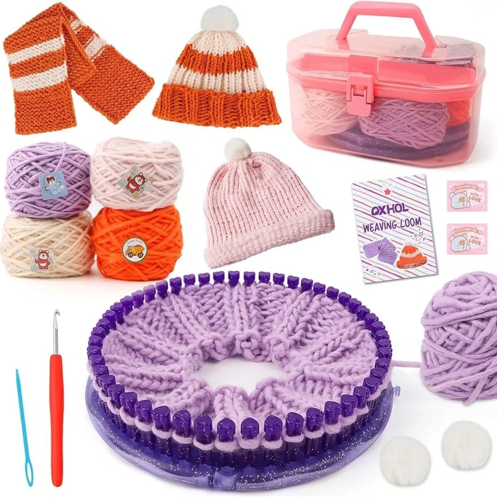 QXHOL  Knit Hat Scarf Knitting Loom Kit - DIY Craft Kit for Beginner new in box